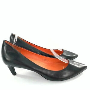 Via Spiga womens heels size 8 black leather pointy toe career
